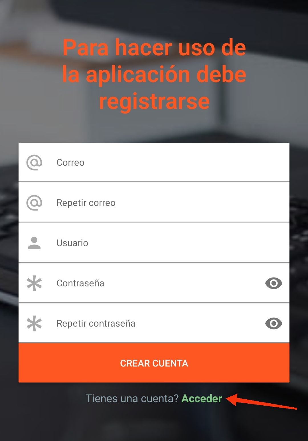 Nuevo registro